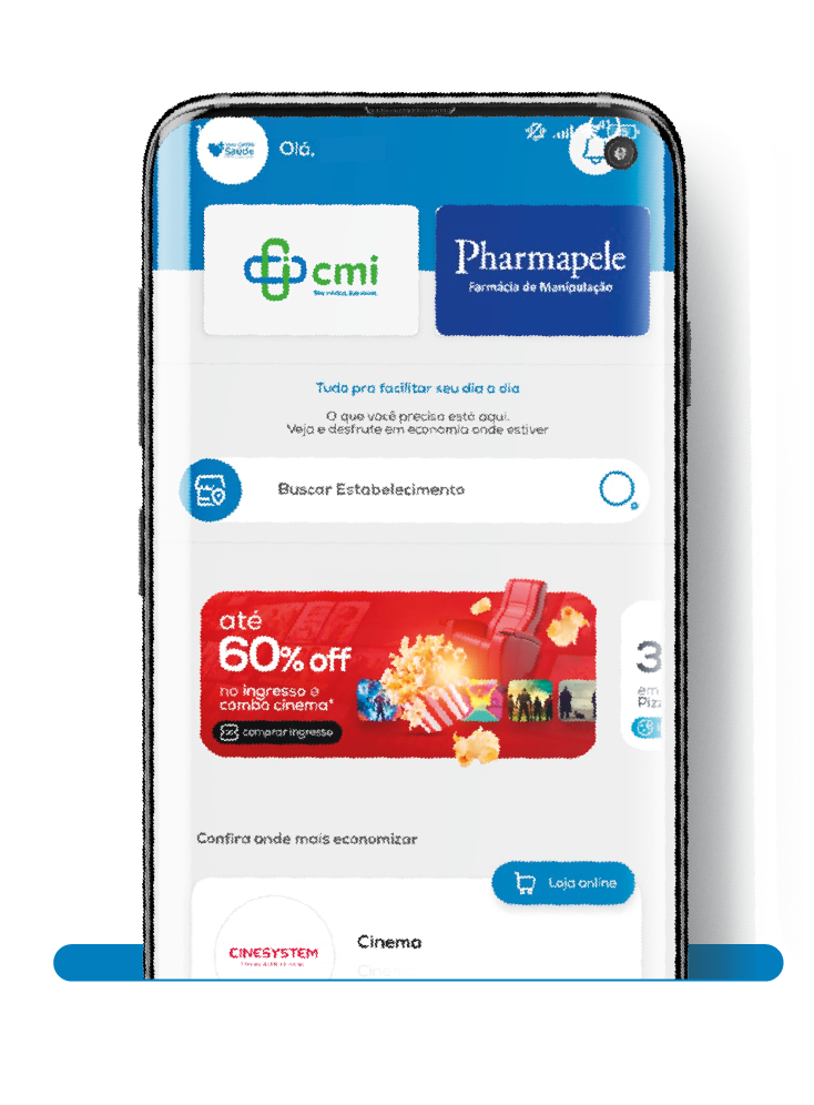 Aplicativo Meu Cartão Saúde no smartphone